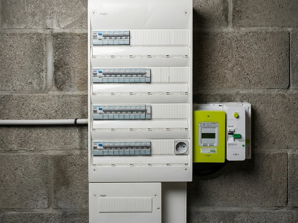 Les électriciens travaillent pour connecter des fils électriques dans le système, le tableau de distribution, le système électrique dans l'armoire de commande